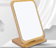 欧润哲 台式化妆镜 木质镜子桌面可折叠可旋转高清梳妆镜 桌面镜大号 实拍图