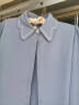 美茵曼丽复古港味蓝色衬衫女设计感小众秋装2023年新款小个子职业气质上衣 MMG9736  茵曼  蓝色 XL（125-135斤） 实拍图