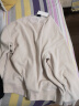 马登工装 美式复古重磅雪尼尔卫衣基础款抗皱打底圆领长袖T恤男秋 米白色 L 实拍图
