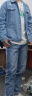 梵得西 牛仔外套男破洞修身青年潮流男夹克春秋季上衣学生牛仔褂子男装 6601浅蓝色 XL（135斤以下） 实拍图