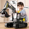 JJR/C儿童玩具遥控车合金挖掘挖土机工程车电动挖机模型男孩生日礼物 实拍图