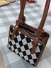 慕昂网红时尚包包新款潮流冬季复古手提情人节女包单肩菱格腋下包 棕色 不带挂件 实拍图