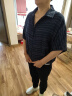 皮尔卡丹夏装棉麻短袖女士衬衫夏季2024新款宽松显瘦条纹上衣夏款衬衣 蓝色 XL [116-125斤] 晒单实拍图