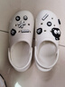 朴西多巴胺情侣洞洞鞋女款夏季外穿2025新款踩屎感沙滩防滑包头凉鞋女 奶油白+煤球鞋花 39-40 实拍图