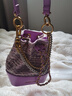 CHARLES&KEITH粗花呢链条水桶包包女包女士生日礼物CK2-10781873-1 VIOLET紫罗兰色 M 实拍图