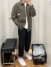 棉致美式工装衬衫外套男春季新款宽松日系复古百搭休闲夹克男 绿色 L 实拍图