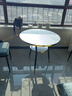 北素（BEISU）轻奢阳台小圆桌洽谈桌椅组合店铺接待会客简约休闲白色小圆桌椅 单桌60/70/80cm【木质】 实拍图