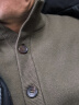 布先生羊毛混纺纯色立领开衫外套2023秋冬保暖毛衣男BT12139 烟松绿 M/170 晒单实拍图