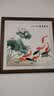 绘扬 牡丹九鱼图挂画中式客厅2026年新款餐厅装饰画进门玄关壁画方形 6-荷花九鱼图 带框尺寸50*50cm 咖啡色框 实拍图