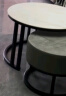 木头鱼岩板茶几客厅轻奢家用现代简约小户型圆形折叠茶几边桌电视柜组合 （雪山白+阿玛尼灰）黑架子 70+50cm小户型 实拍图