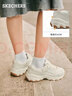 斯凯奇（Skechers）老爹鞋女士秋季休闲鞋运动鞋小白鞋厚底增高149807 乳白色/OFWT 37 实拍图