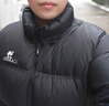 骆驼火山羽绒服【王俊凯同款】王者凯甲2.0男加厚面包服城市轻户外 速暖】暗夜黑/暗夜黑，男女同款 3XL 实拍图