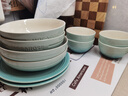 摩卡色mocarose碗碟套装碗盘家用餐具套装整套乔迁搬家新婚礼物炻瓷碗筷 炻彩孔雀青（精美礼盒装） 20头 实拍图