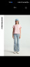 美特斯邦威T恤女2024夏季新款时尚舒适短款简约针织重磅短袖T恤 灰粉 160 晒单实拍图