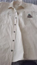 马登工装 美式复古长袖衬衫男印第安图腾拼接口袋叠穿纯棉衬衣春秋 米白色 XL 实拍图