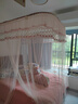 南极人（Nanjiren）升降导轨蚊帐U型导轨蚊帐三开门宫廷蚊帐不锈钢支架蚊帐架1.5x2米 新品玫瑰刺绣-粉玉色【A类母婴级帐纱】 150cm*200cm*210cm 高度可调节 实拍图
