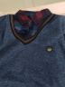 传奇保罗衬衫领毛衣男假两件加绒保暖中老年打底针织衫 格子蓝色 3XL（150-170斤） 晒单实拍图