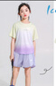 NICKYBABY女童运动速干衣套装2025新款夏季跑步羽毛球训练服儿童休闲网球服 18837紫色+18410紫色【套装】 140 cm 实拍图
