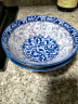 华青格青花瓷6.8英寸唐式家用面碗汤碗陶瓷碗2只装 高温釉下彩餐具套装 实拍图