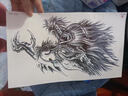 哦嘻啦1份3张超大过肩龙胸口披肩龙头男女霸气防水逼真草本果汁纹身贴纸 超大号披肩龙1【传统】+2张花臂 实拍图