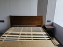 原始原素实木床 北欧橡木床现代简约1.5米卧室双人床 高体-黑胡桃色K7011 实拍图
