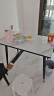 爵韵（JUEYUN） 餐桌椅组合 家用简约仿岩板大理石纹钢化玻璃小户型洽谈吃饭桌子 100*60cm单桌 实拍图