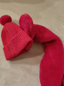 贝娜茜婴儿帽子冬季儿童帽子围巾男女宝宝婴幼儿6-12个月红色过年毛线帽 单球福字-红色 帽子+围巾 6个月-3岁(44-50.5CM) 实拍图