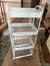 坤奉厨房小推车置物架移动落地多层零食收纳架卫生间浴室床边储物书架 4层白【升级碳钢】贴纸+挂钩 实拍图