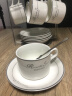Mongdio 欧式陶瓷咖啡杯套装小精致拿铁杯挂耳美式杯碟带架子 金边6杯6碟6勺+银架（七仓发货） 套装 实拍图