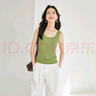 对白复古U领针织吊带背心女内搭夏2025新款外穿百搭显瘦打底上衣 抹茶绿 S 实拍图