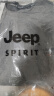 吉普（JEEP） 卫衣男圆领纯色宽松打底衫男士中青年大码男装印花长袖春秋t恤男 8005灰色 L 实拍图