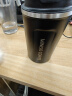 名创优品（MINISO）咖啡杯大容量不锈钢带盖保温随行杯外带车载便携水杯370ml 哑光黑 实拍图