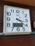 康巴丝（Compas） 挂钟 客厅家用大气方形石英钟办公日历时钟表挂墙卧室壁挂钟表 3112Y日历闪金(32*32cm) 实拍图