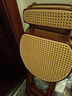 竹庭（zhuting）可折叠吧台椅日式藤编厨房高脚凳收银台酒吧餐厅椅子原木家用靠背 茶色悦藤折叠椅【中号】 实拍图
