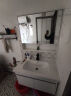 欧帝奴（OUDINU）浴室柜 陶瓷一体盆 卫生间洗脸台盆柜组合 智能洗手台 洗漱台套装 皓月白80cm普通龙头-活动 实拍图
