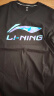 李宁（LI-NING） 短袖T恤男夏季运动服圆领透气冰丝速干体恤宽松休闲凉感半袖潮流 黑色  棉质彩标 XL/180（建议男款150斤-160斤） 实拍图