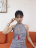 芯奢背云长璎珞明制马面裙女平安锁项链女纪念红色软璎珞古装纪念礼物 项链·背云一体 实拍图