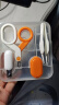 日康（rikang） 婴儿护理五件套宝宝剪刀 指甲钳 耳勺 夹子 锉 RK-X4028  橘白 实拍图