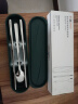 广意 316L不锈钢筷子勺子便携餐具单人套装  筷勺盒三件套 墨绿GY7664 实拍图