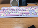 摩天手(Mofii)666 无线键盘鼠标套装 超薄圆形可爱 家用办公无线打字 少女心笔记本外接键盘 紫色混彩 晒单实拍图
