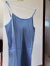 太湖雪真丝睡衣女吊带裙100%桑蚕丝19姆米短裙肩带可调节七夕情人节礼物 雾霾蓝 M 实拍图