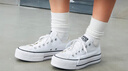 匡威（Converse）官方 All Star Lift经典厚底鞋小白鞋帆布鞋560251C 560251C/白色 36 实拍图