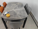 晨巢 岩板餐桌 实木餐桌椅组合现代简约可伸缩折叠吃饭桌子餐厅家具 12MM岩板餐桌-101皮椅款 1.5米一桌六椅 实拍图