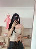 妙奕嘉蕾丝小吊带背心女纯欲内搭可外穿碎花无袖打底衫辣妹上衣春夏 杏色蓝碎花吊带【S】 实拍图