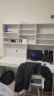 蓝木槿 电脑桌 台式家用书桌书柜组合办公桌写字台带书架学习桌 暖白色(不含柜) 1.6m（左右3格书架） 实拍图