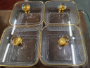 康丰（KANGFENG） 玻璃水果盘家用客厅果盘茶几干果盘干果盒高档托盘干果收纳盒 把手托盘+竖纹玻璃果盘4格带盖 实拍图