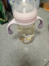 小袋鼠巴布（JOER BABU）婴儿奶瓶PPSU断奶奶瓶宽口径耐摔宝宝吸管奶瓶带手柄 330ml粉 实拍图