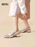 大东银色包头凉鞋女款2026新款夏天配裙子百搭粗跟高跟鞋女夏外穿 银色 1018 39 实拍图