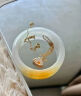 行芳 玉手镯黄翡玉镯冰种平安镯老坑翡翠处理飘鸡油黄色送礼饰品 内径55-56mm 实拍图