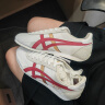 Onitsuka Tiger鬼塚虎男鞋 慢跑鞋透气轻便男女款运动休闲鞋RUNSPARK D201L 米白色/红色 38 实拍图